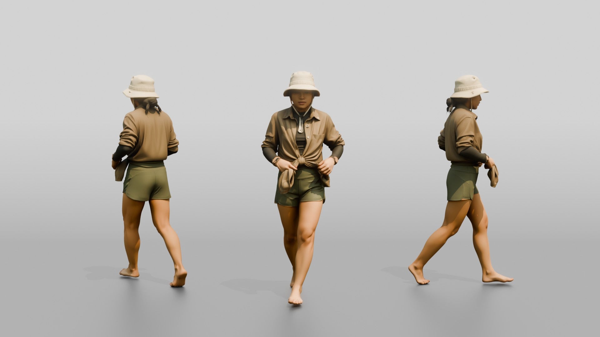 Woman Tying Linen Shirt at Waist