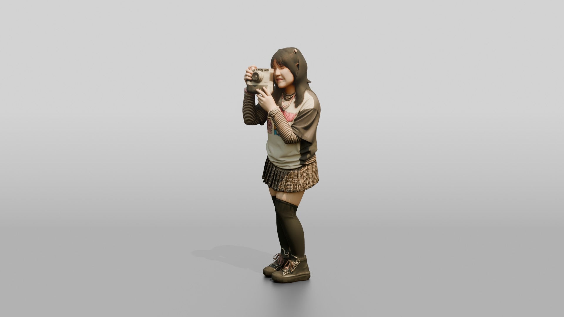 Asian Woman with Retro Camera