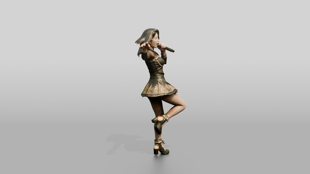 K-Pop Vocalist Dancing with Microphone