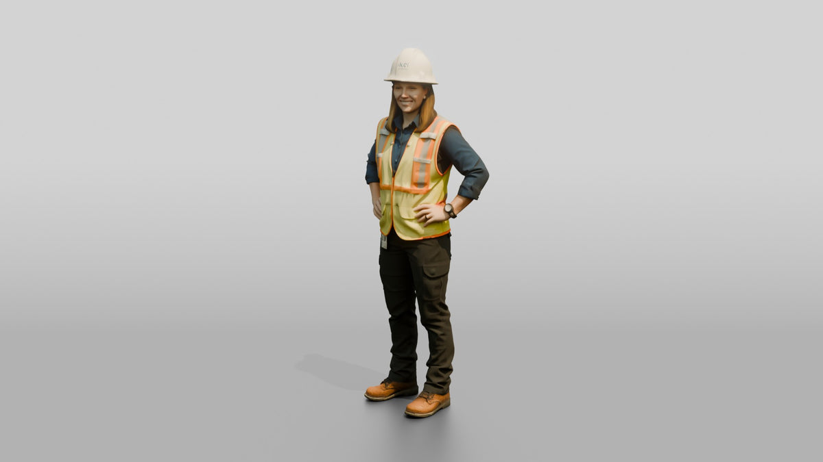 Construction Worker Woman 96 - 3D character model, view 4