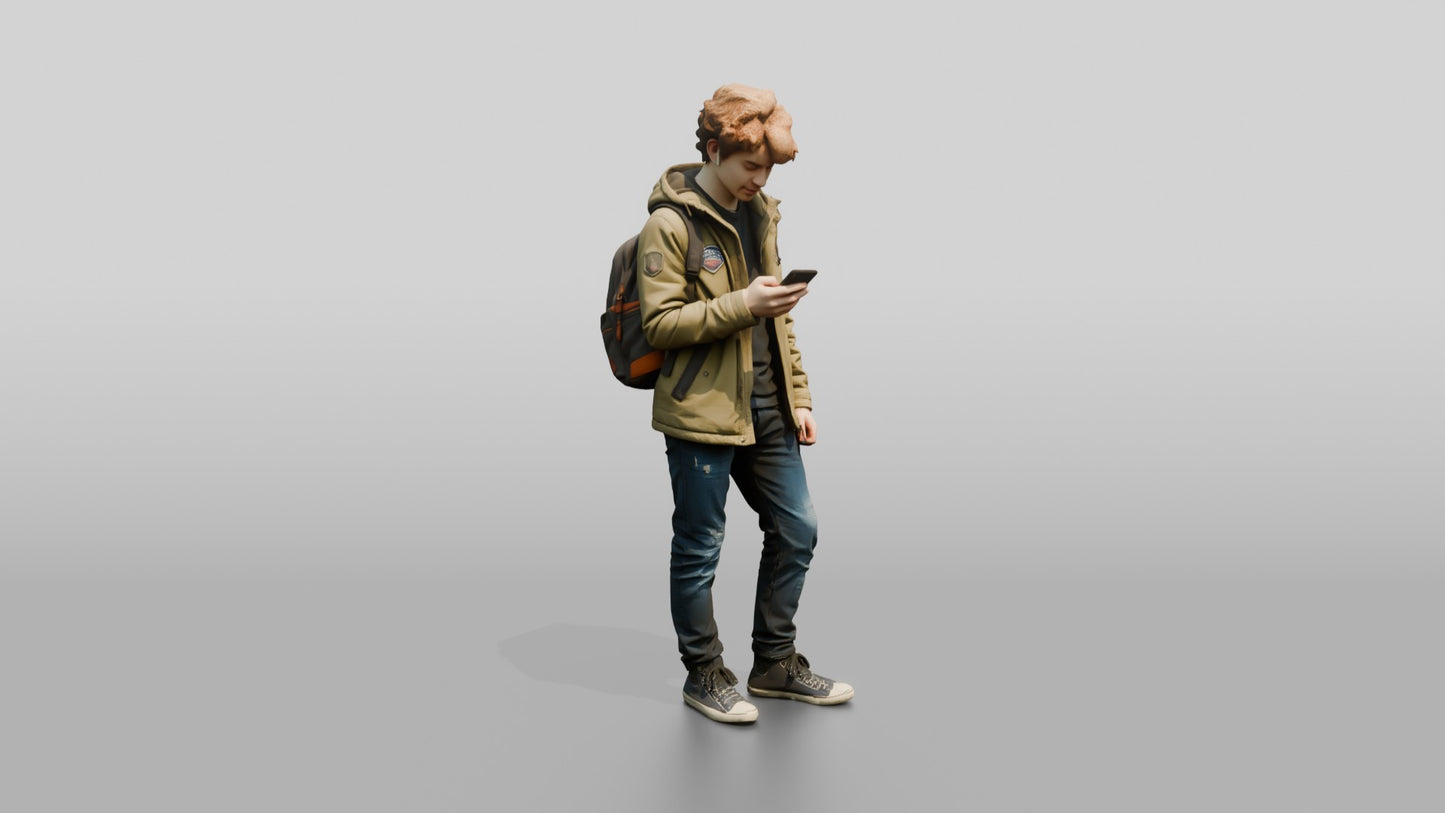 Teenage Boy Navigating with Phone