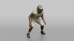 Linebacker in a Low Ready Stance - 3D character model, view 1
