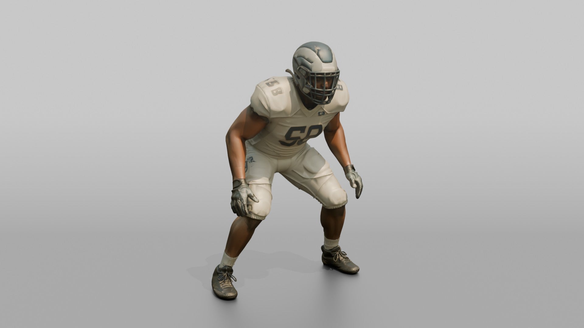 Linebacker in a Low Ready Stance