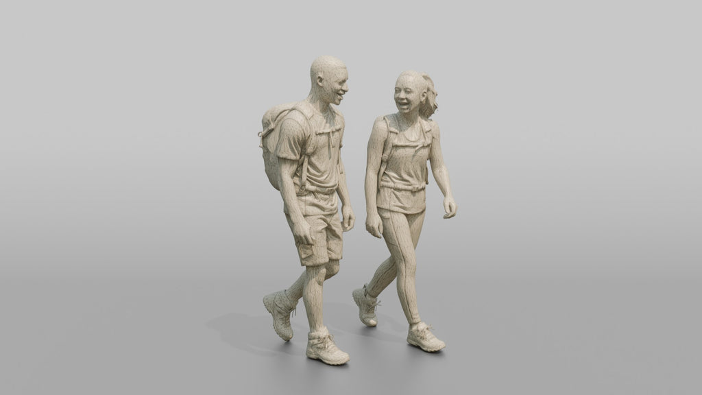 Hiking Duo Walking and Talking Together