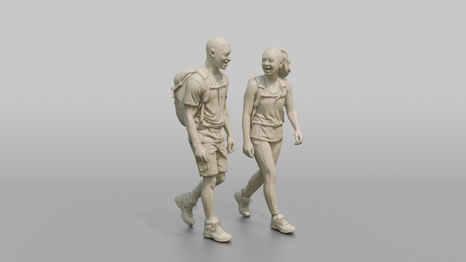 Hiking Duo Walking and Talking Together