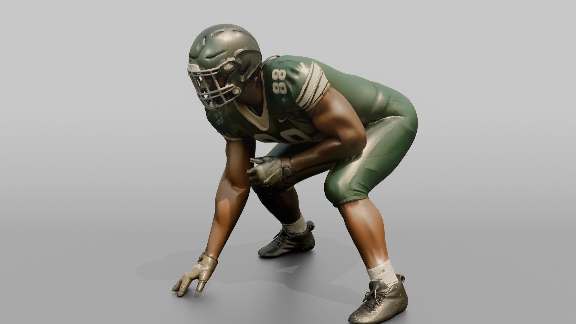Tight End with His Hand in the Dirt