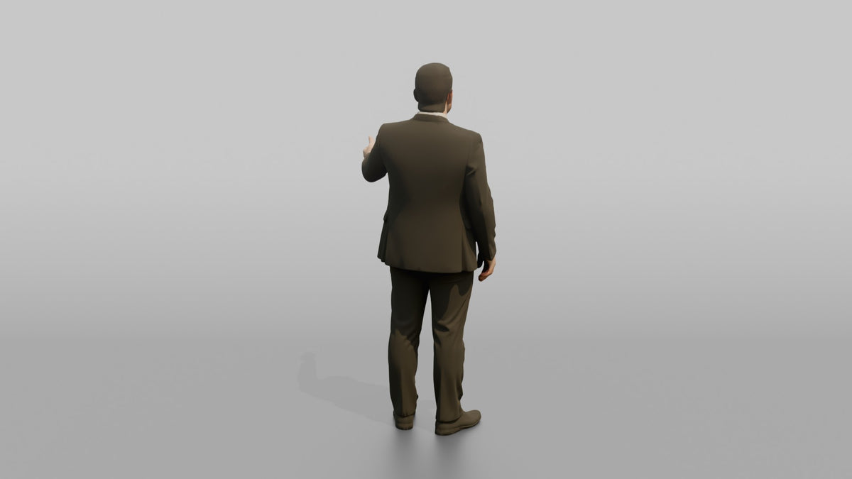 Door Staff Man Gesturing Toward The Entrance, Welcoming A Guest - 3D character model, view 3