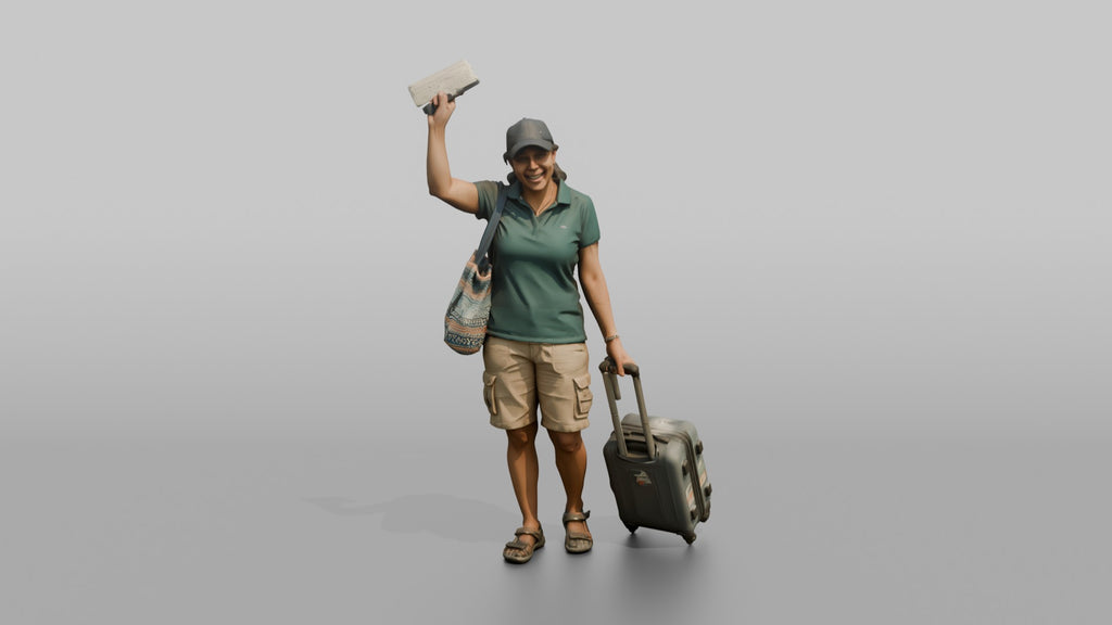 Traveler Waving Her Boarding Pass