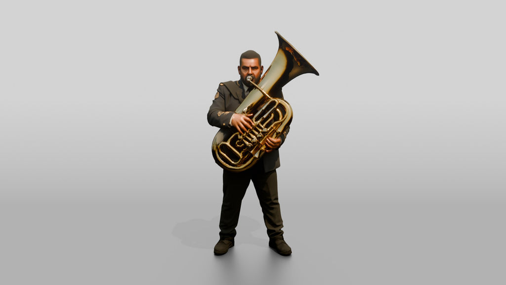 Tubist Carrying Brass Tuba