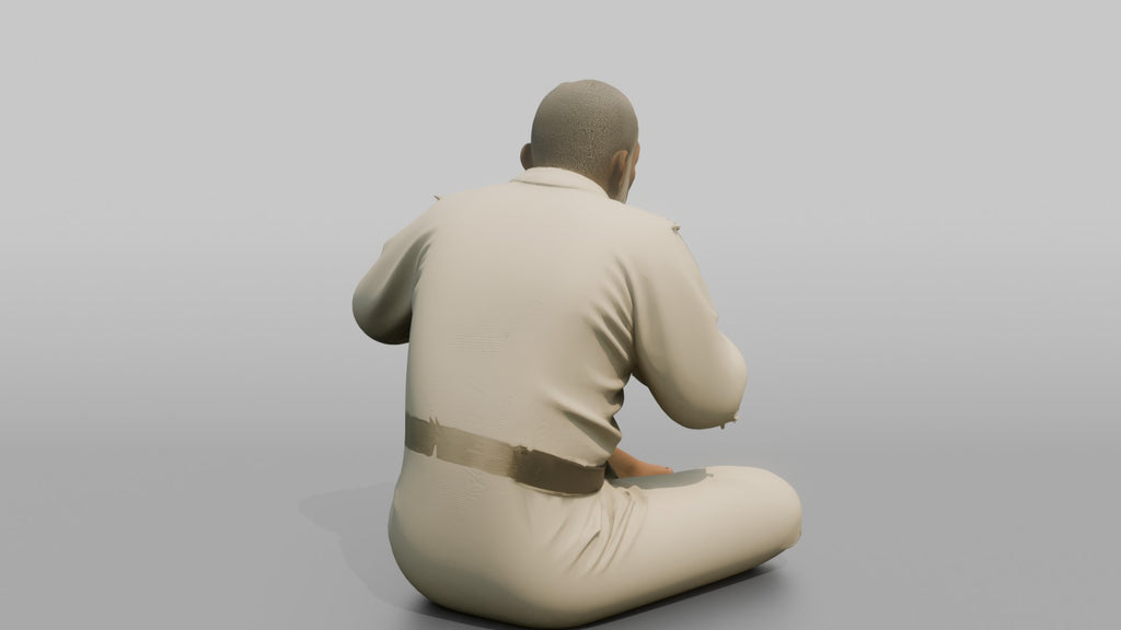 BJJ Fighter Crouched Open-guard Defensive Stance