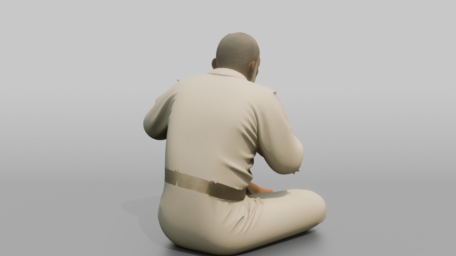 BJJ Fighter Crouched Open-guard Defensive Stance