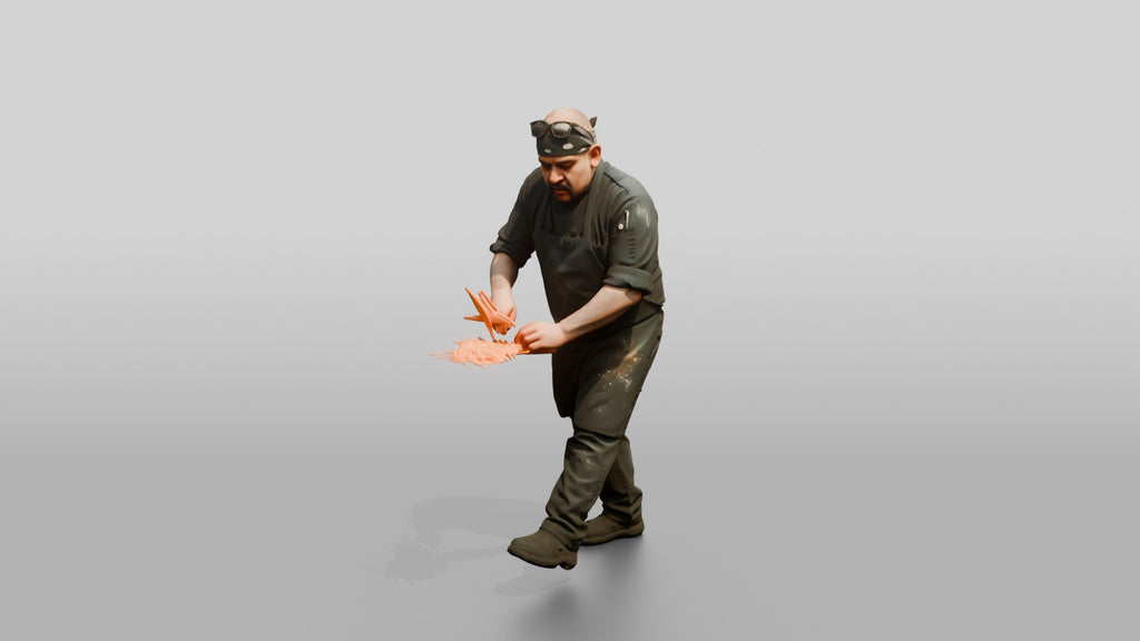 Line Cook Julienning Carrots
