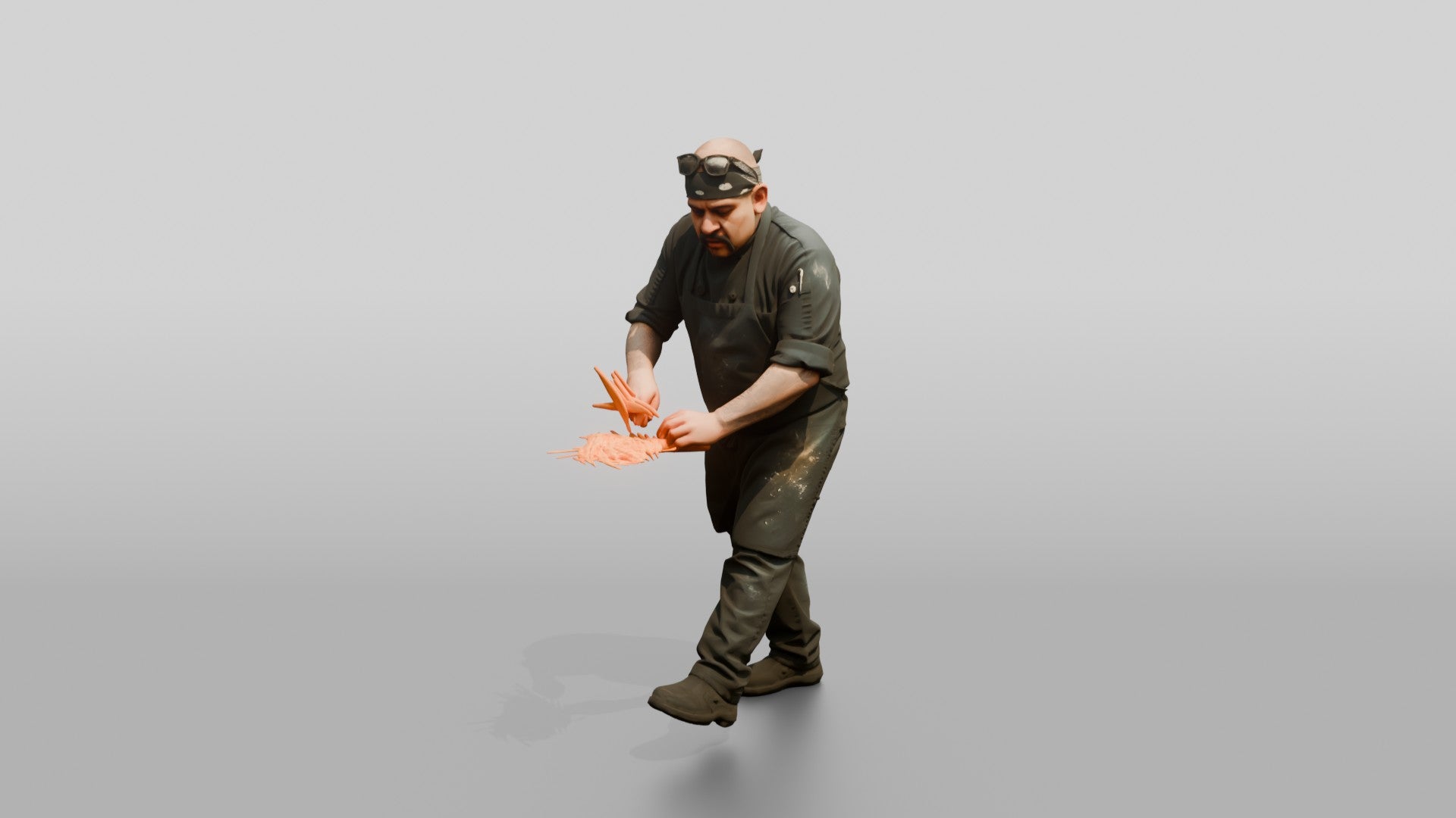 Line Cook Julienning Carrots