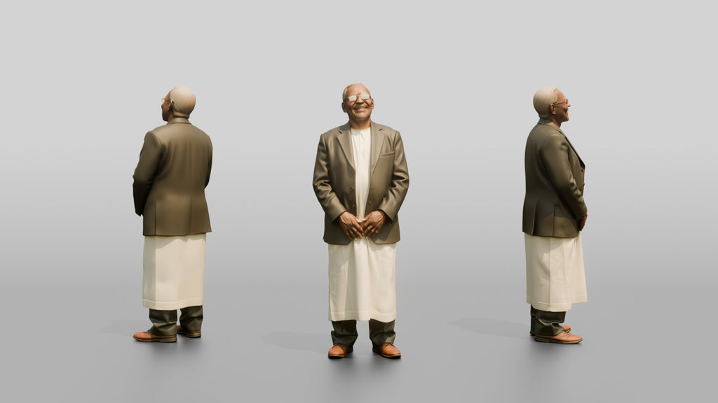 Elderly African Man in a Tweed Jacket Laughing