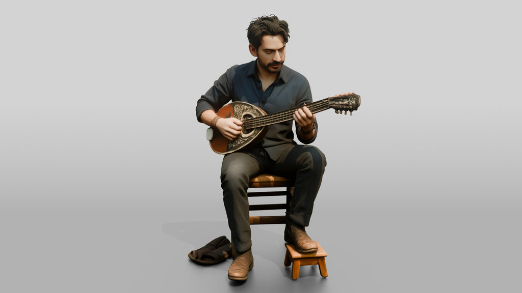 Bouzouki Player Picking Melodies