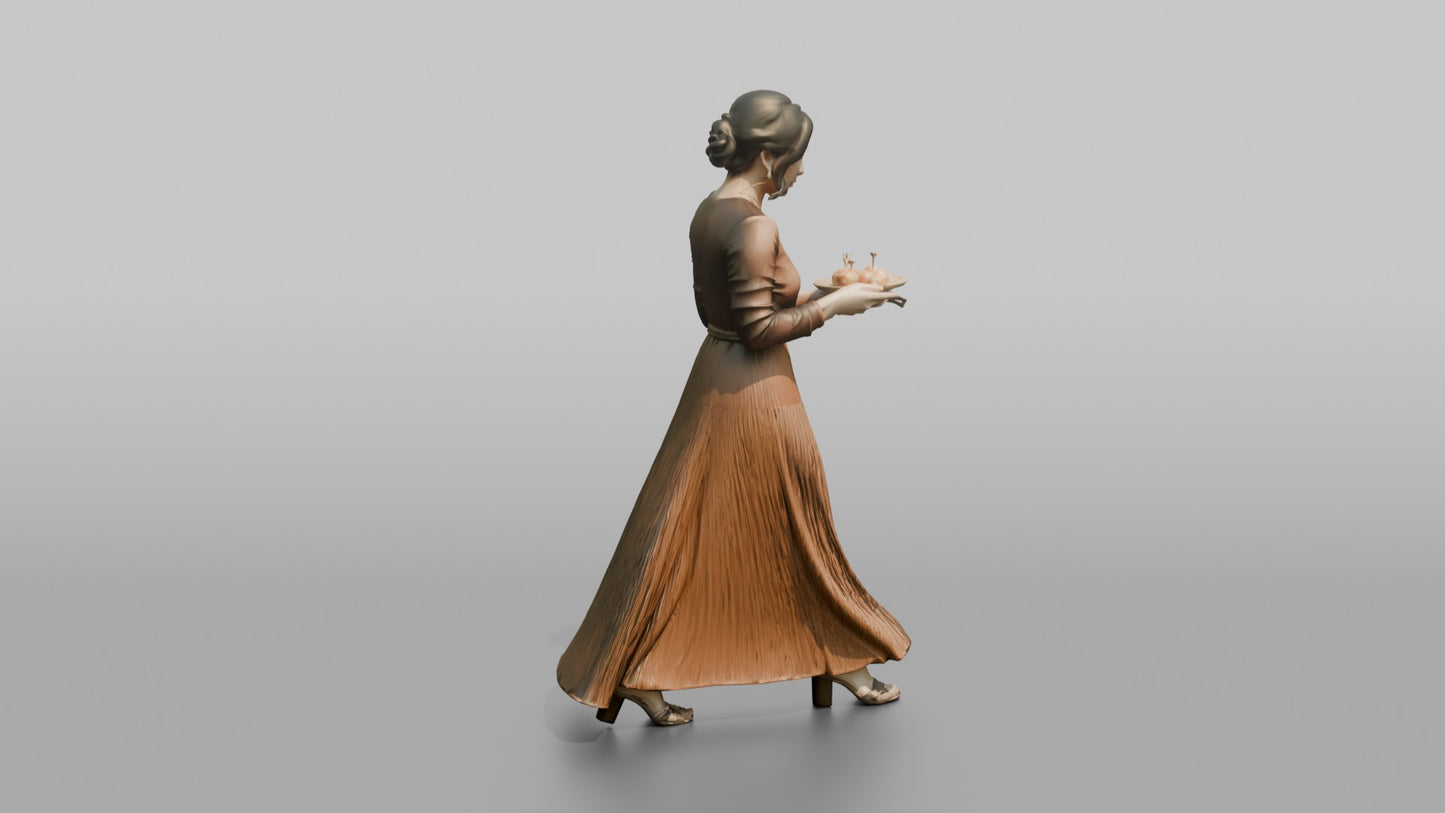 Wedding Guest Carrying a Plate of Appetizers