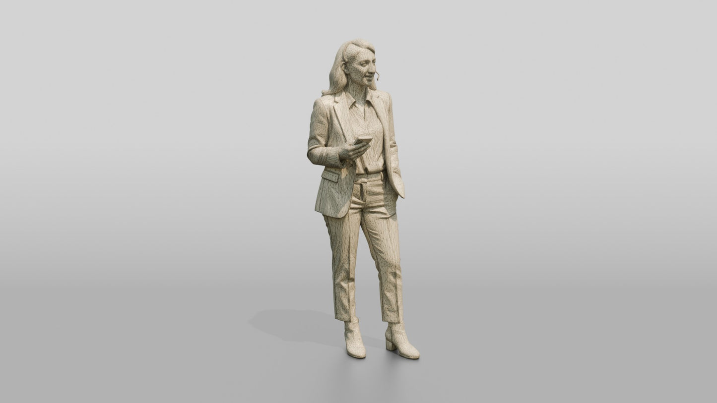 Businesswoman in a Blazer and Scarf