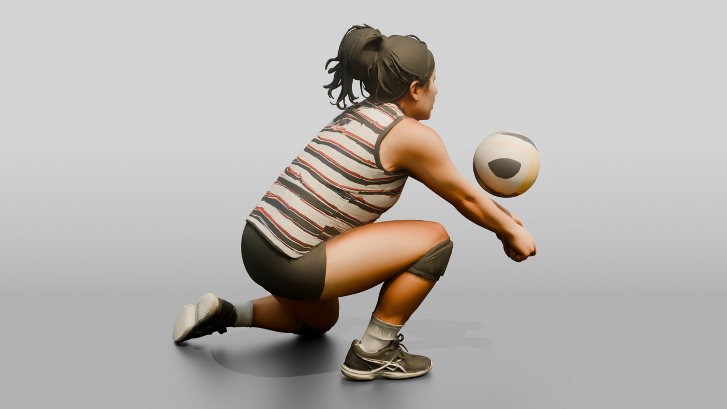 Caucasian Female Volleyball Player in Neon Yellow Jersey