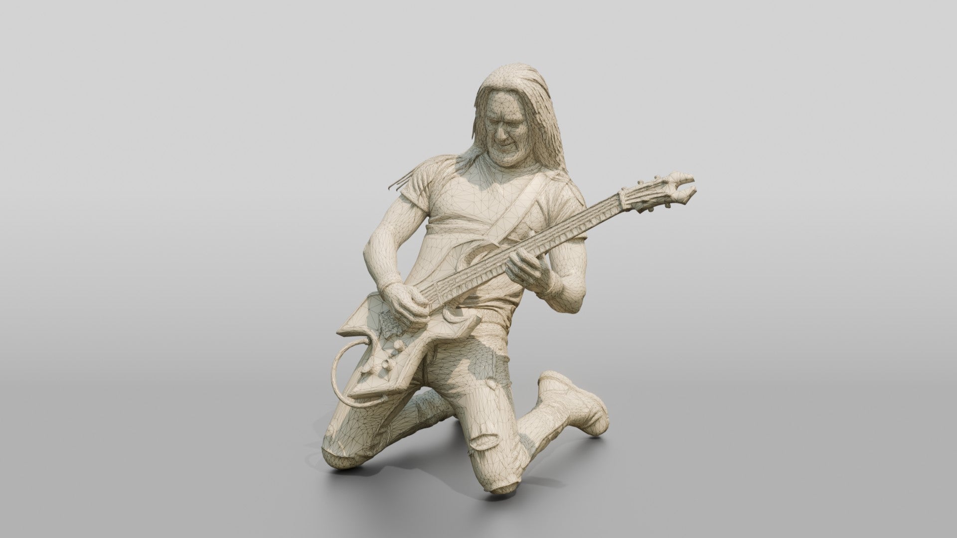 Heavy Metal Guitarist Knee-Slide Solo