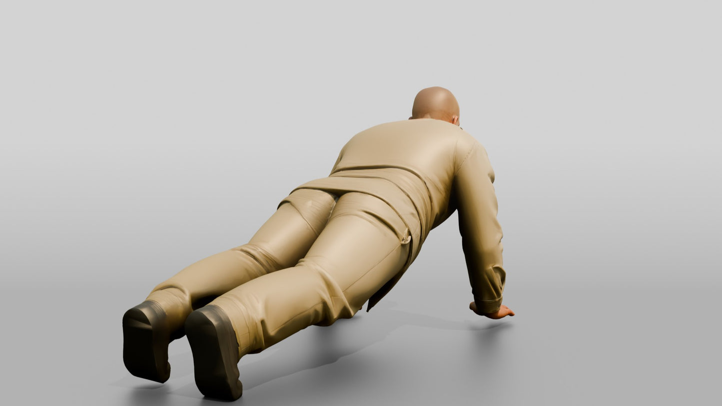 Latino Male Prisoner in a Khaki Two-piece