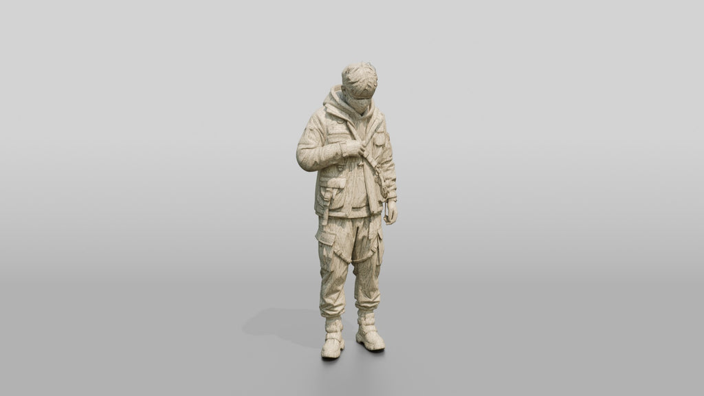 Techwear Man Zipping Up His Jacket