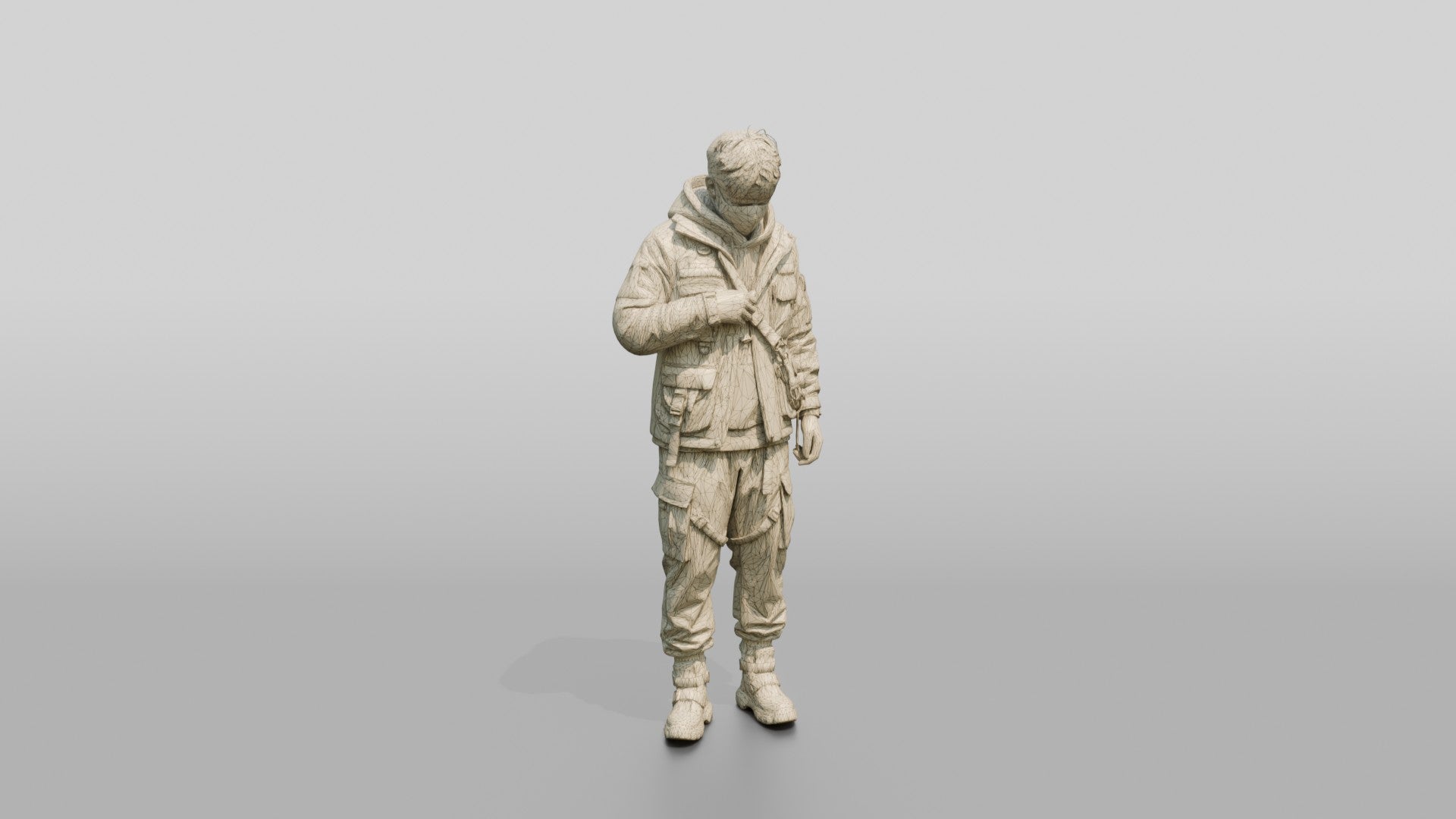 Techwear Man Zipping Up His Jacket