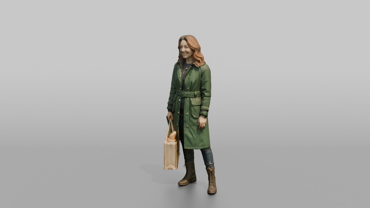 British Woman Posing in a Waterproof Raincoat