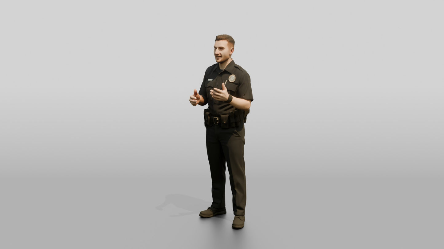 Male Police Officer in Conversation