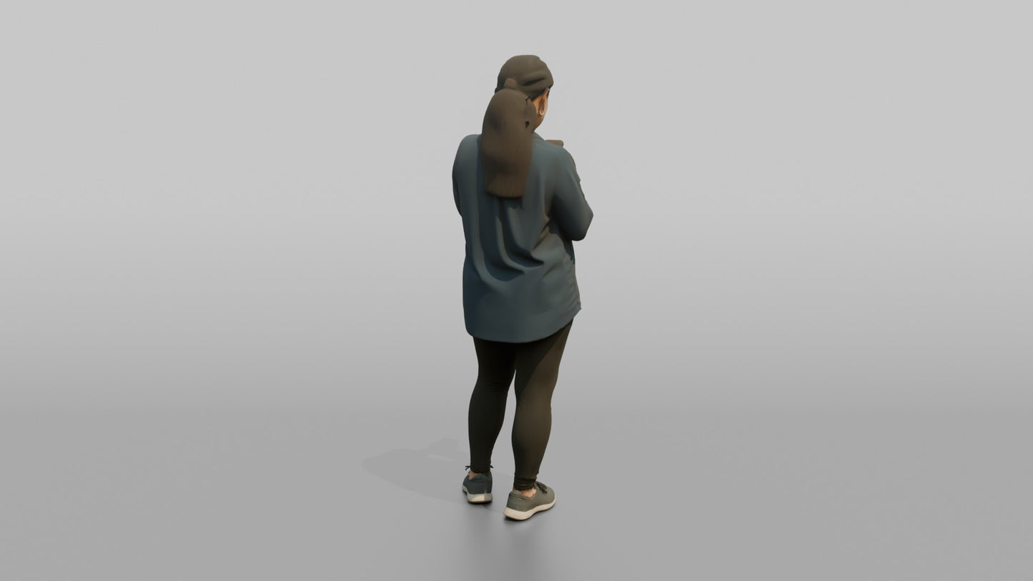Vacationer Wearing Casual Tunic Shirt And Leggings