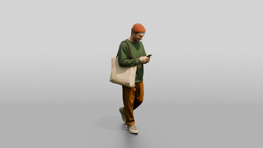 Casual Student Urban Creative Man 07 - 3D character model, view 1