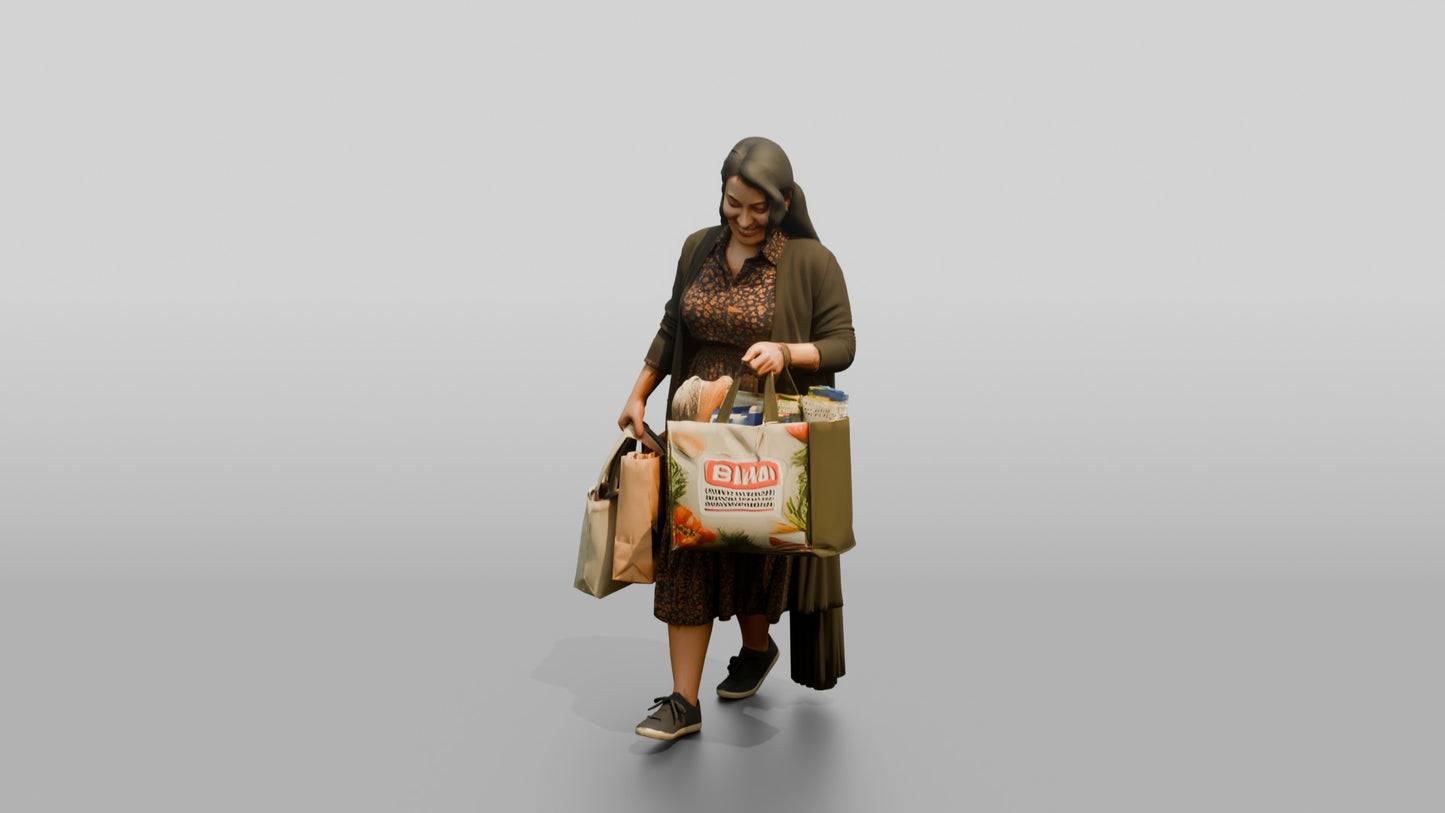 Woman Carrying Shopping Bags