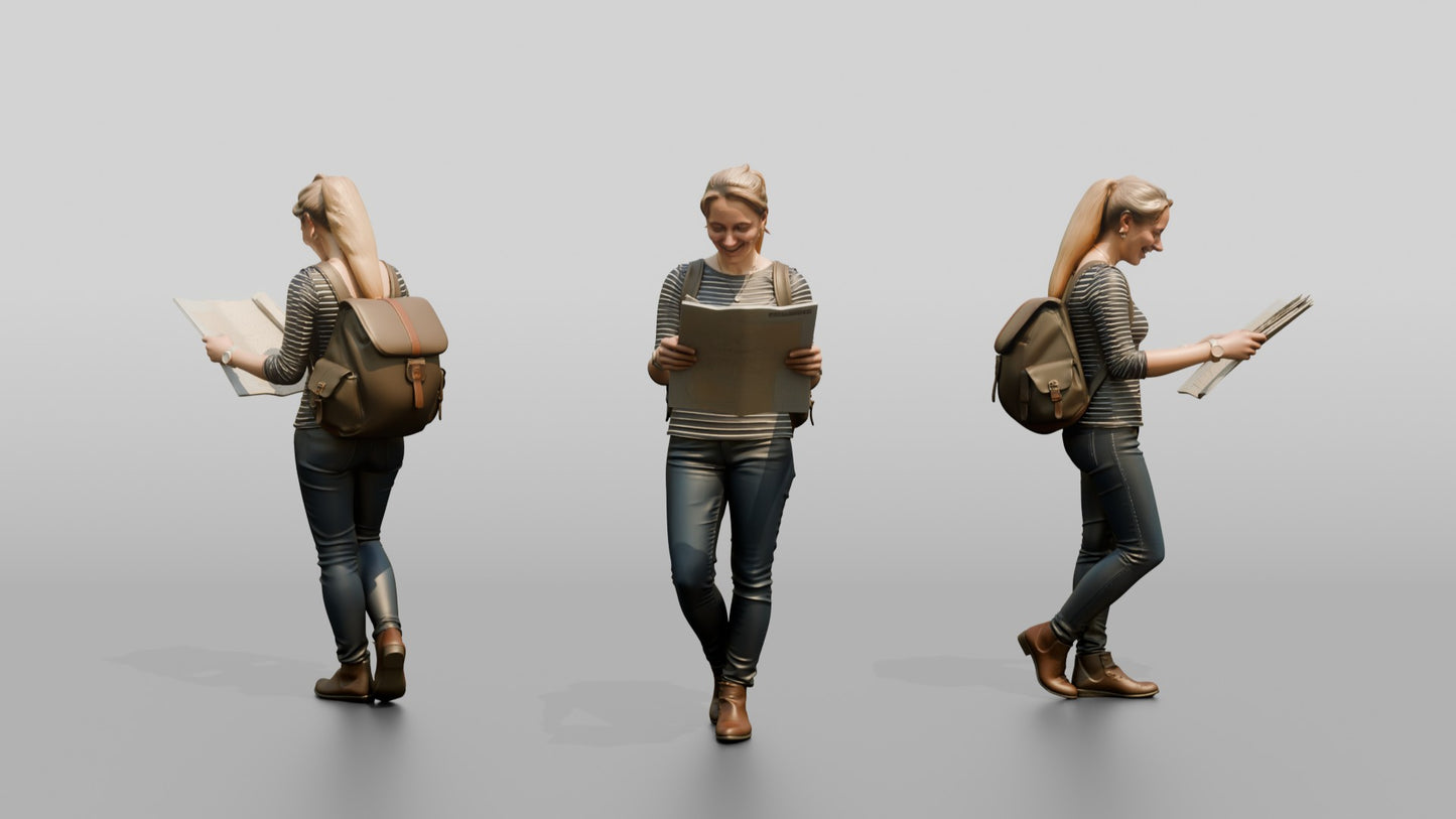 Woman Looking at City Map