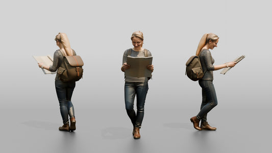 Woman Looking at City Map