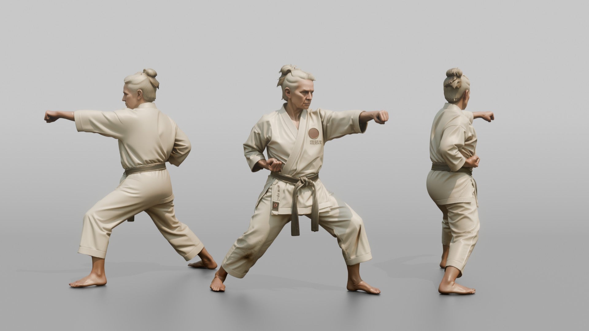 Karate Sensei Explosive Reverse Punch