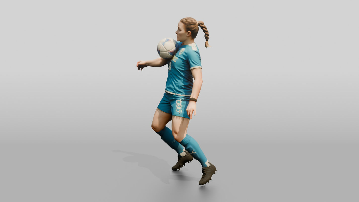 Soccer Player High Chest Trap