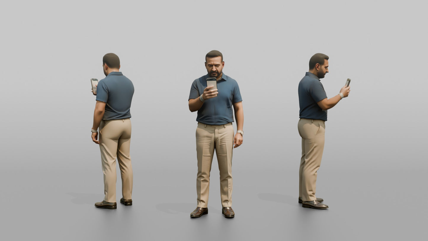 Vacationer Wearing Smart Casual Linen Polo And Trousers