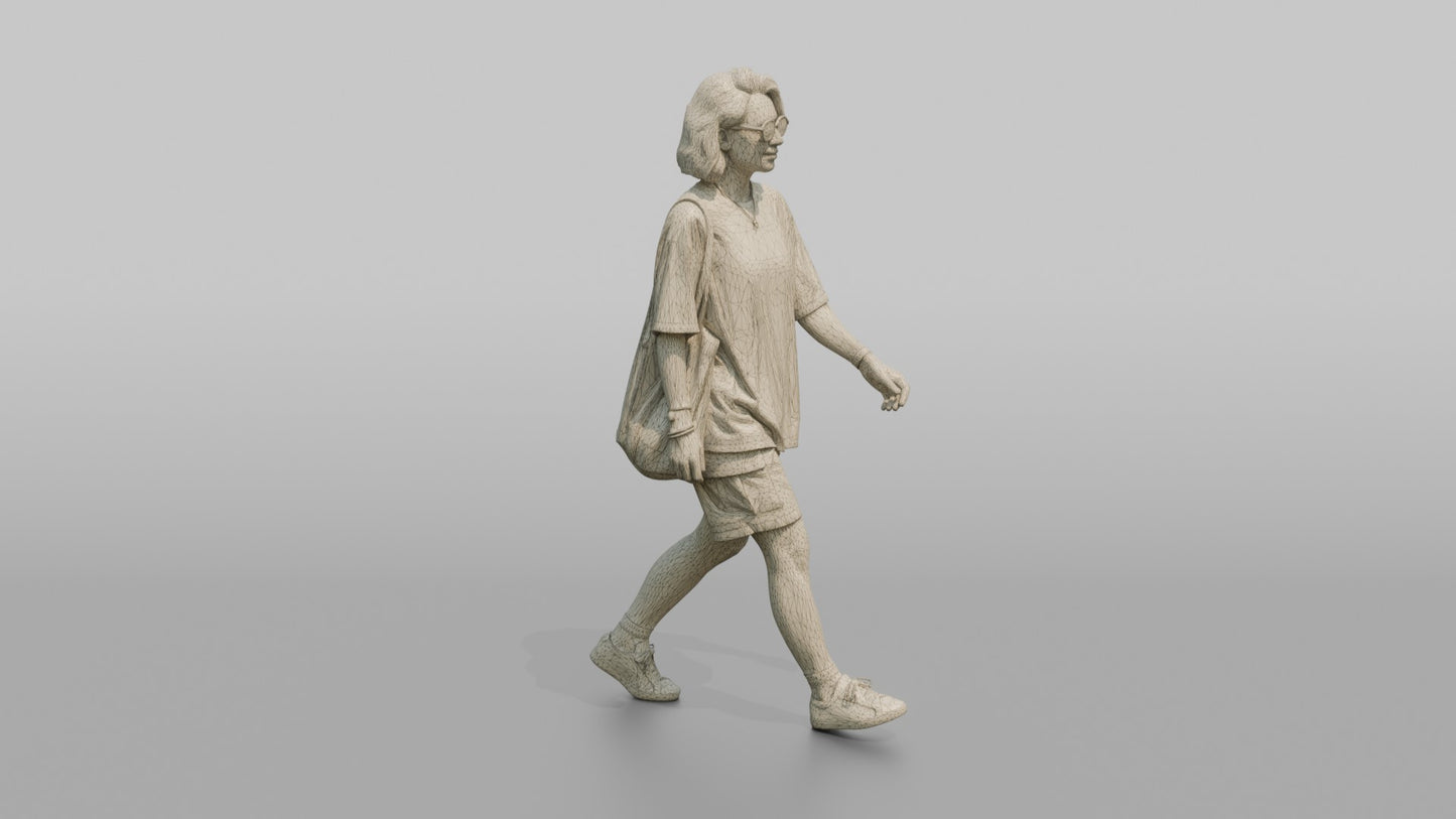 Scandinavian Woman Walking in an Oversized Graphic Tee