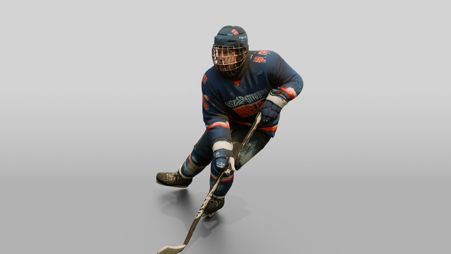 Norwegian Teen Boy Playing Ice Hockey