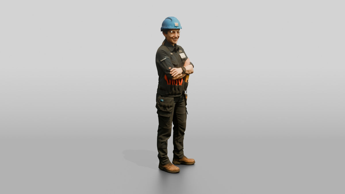 Construction Worker Woman 100 - 3D character model, view 1