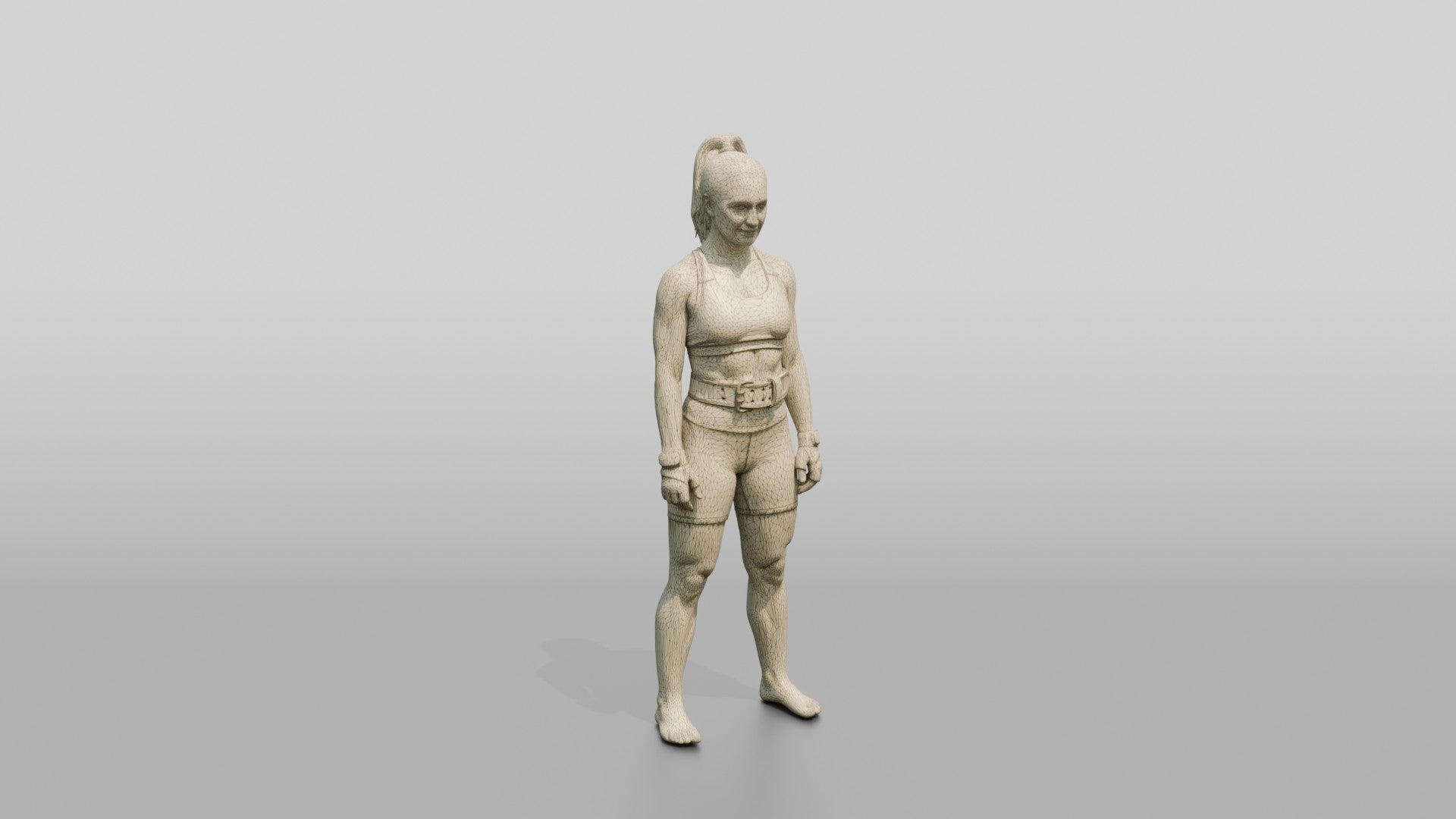 Woman Standing with Lifting Belt