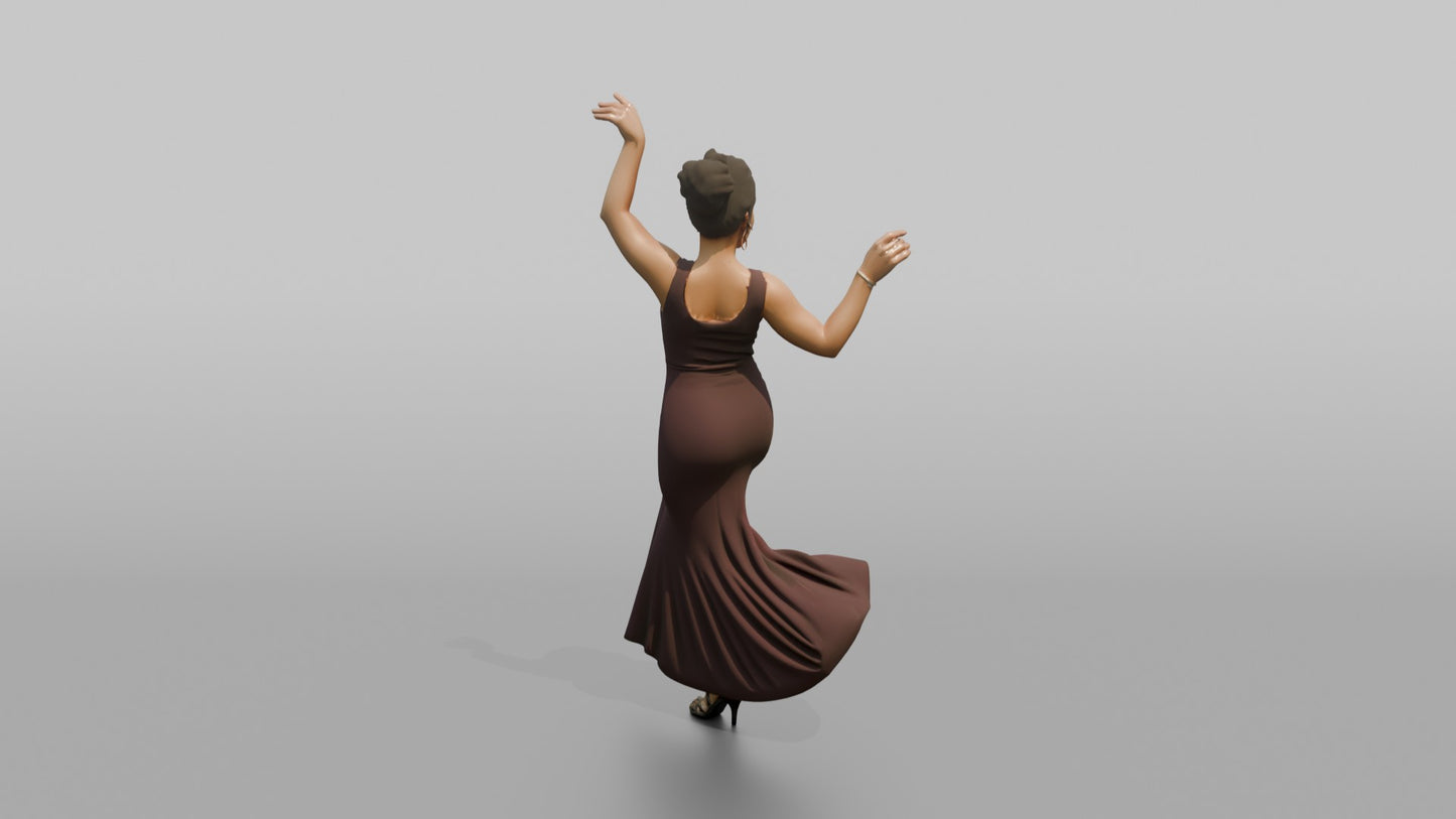 Wedding Guest Striking a Dance Pose