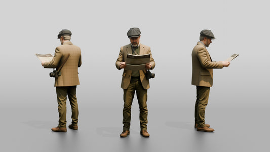 Man in Tweed Jacket with Camera