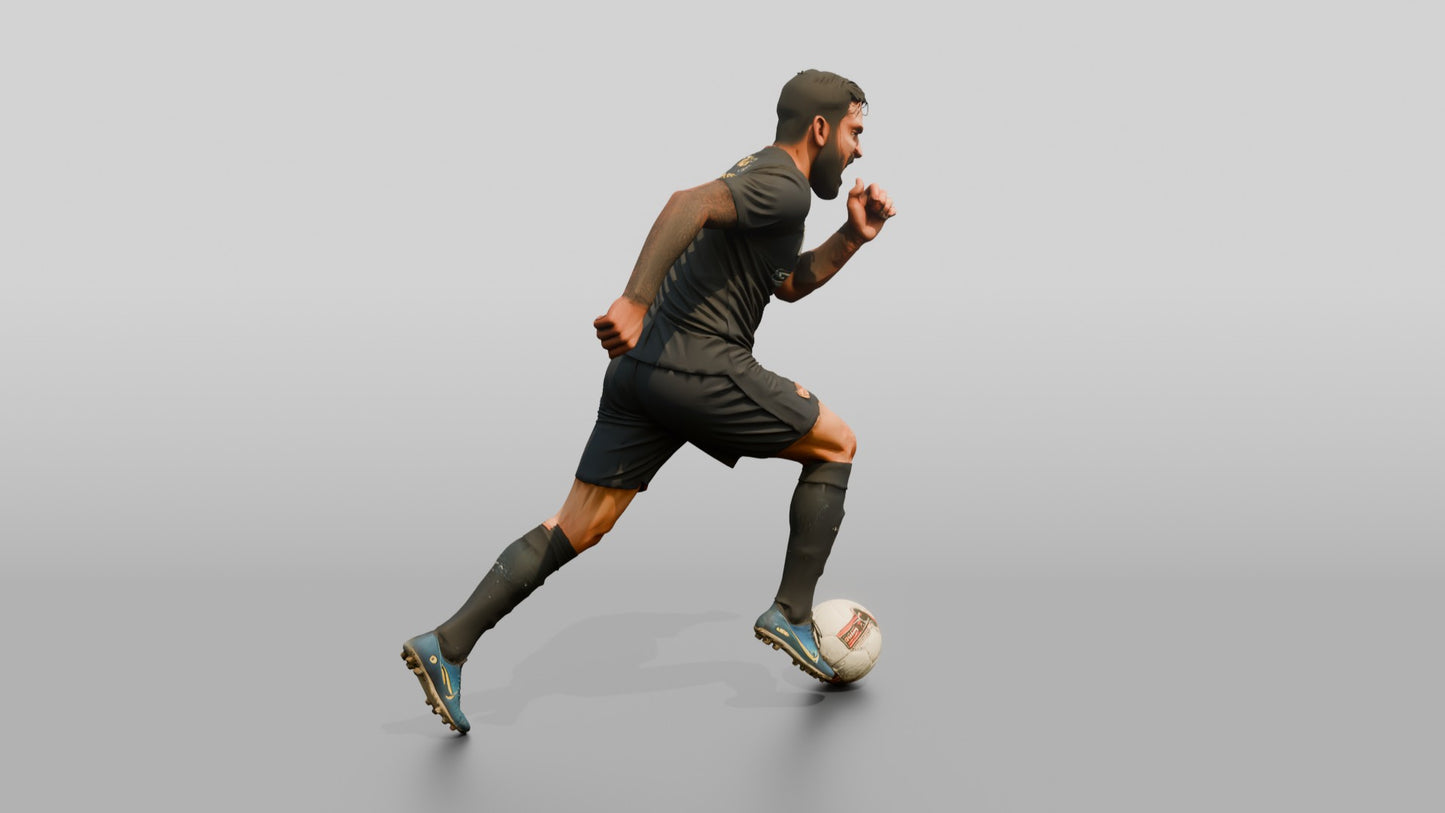 Soccer Player Sprinting with the Ball
