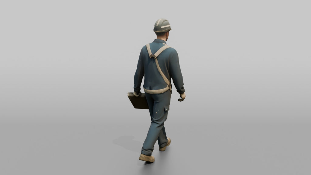 Ordinary Seaman Carrying a Paint Roller on a Scaffold