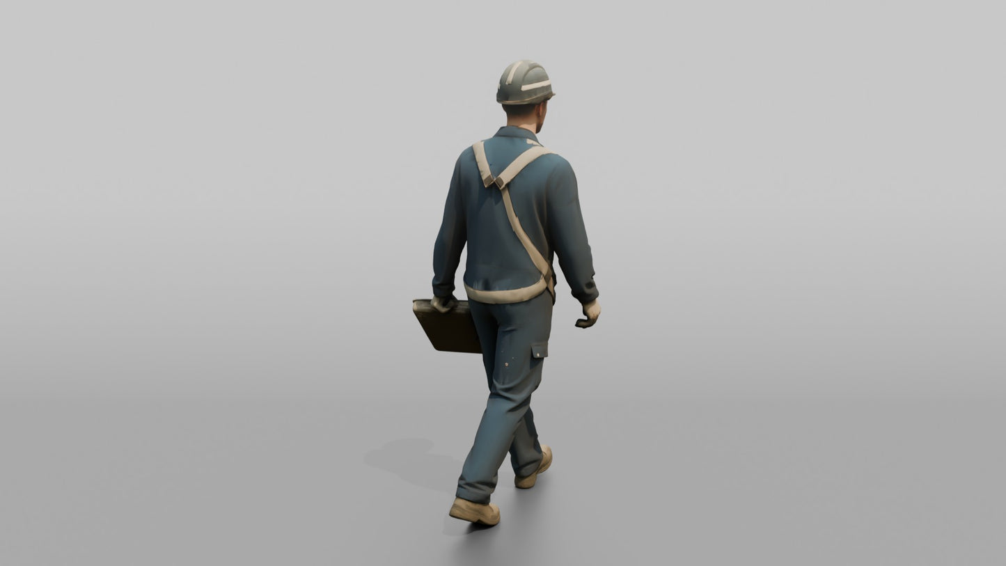 Ordinary Seaman Carrying a Paint Roller on a Scaffold