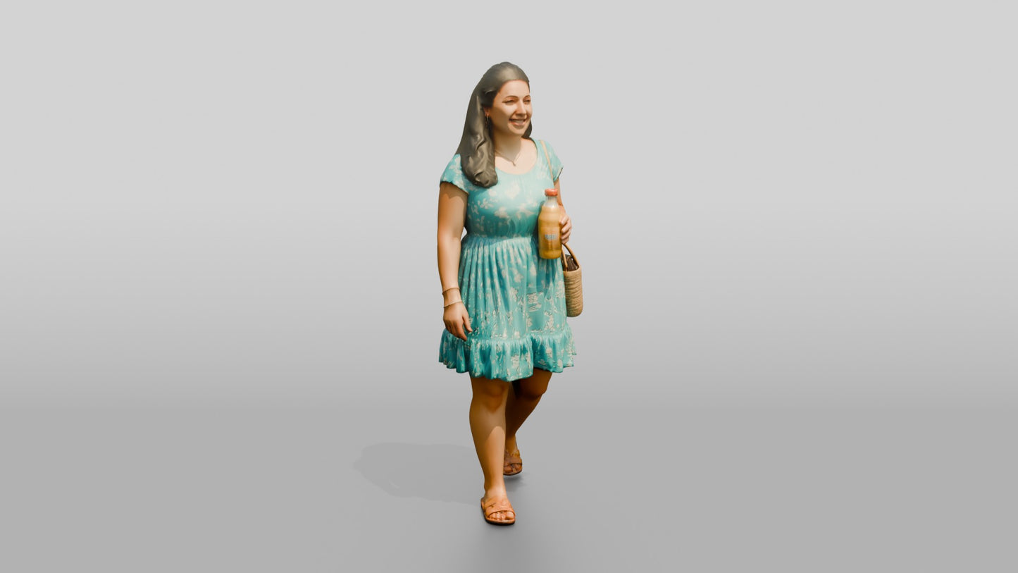 Plus-Size Greek Young Woman Holding a Cold Soda