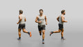 Stocky Young Lebanese Man Jogging on a Park Trail