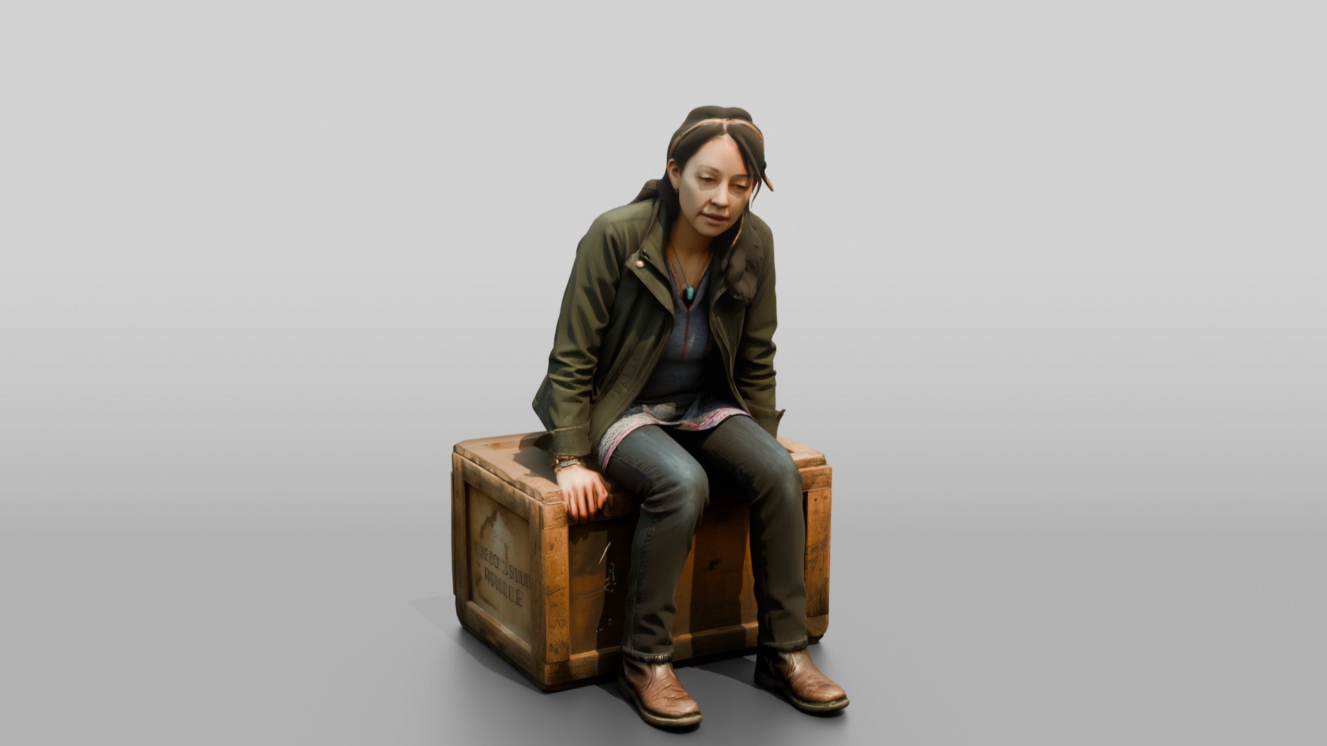 Homeless Woman Looking Unsteady While Sitting on a Crate