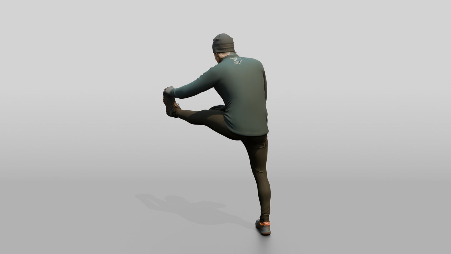Norwegian Man Stretching Before a Run