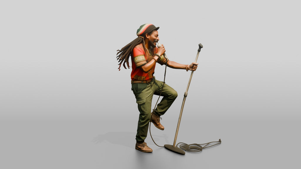 Reggae MC Skanking with Mic Stand
